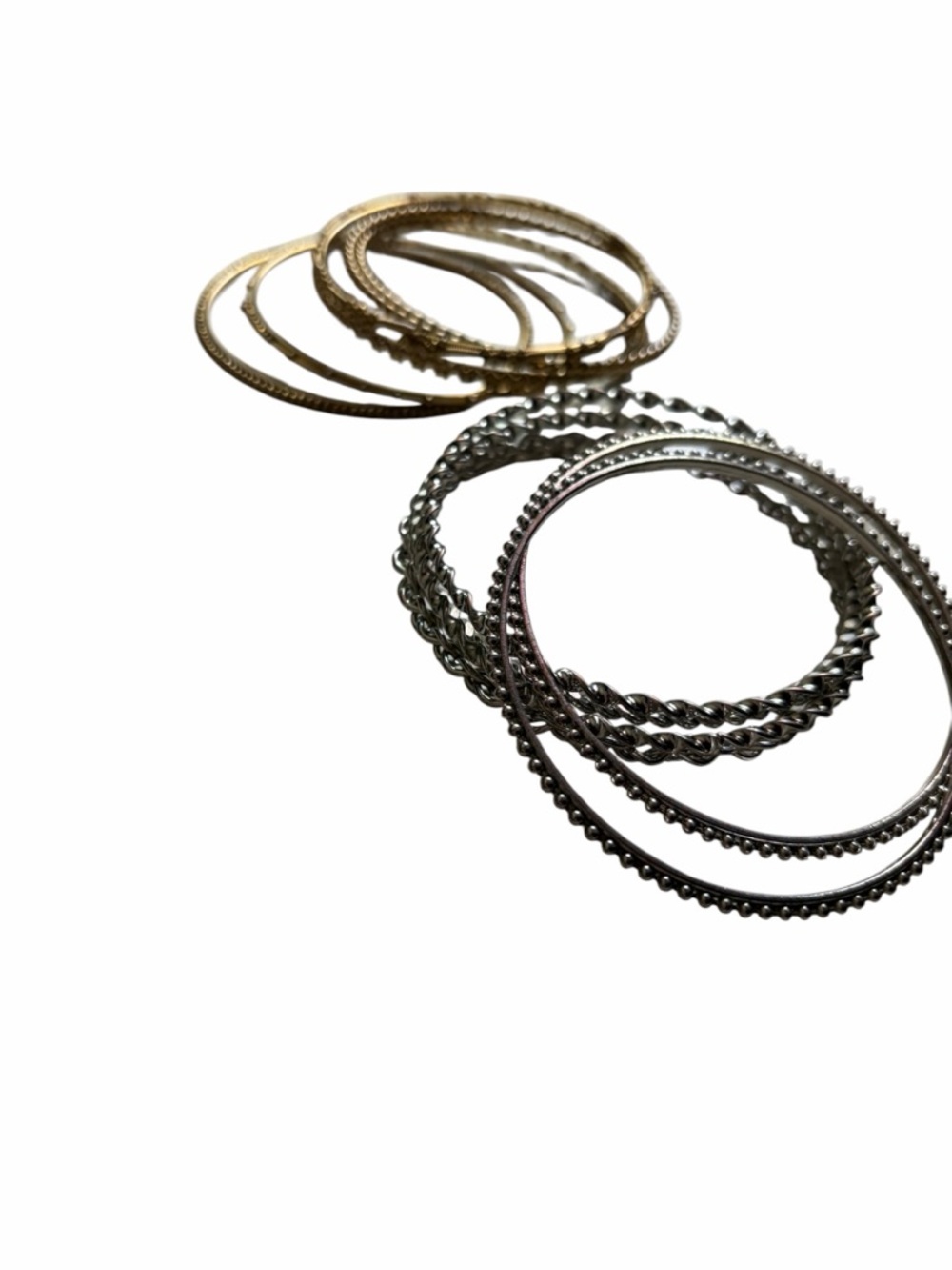 Stackable Silver and Gold Bangle Bracelet Set